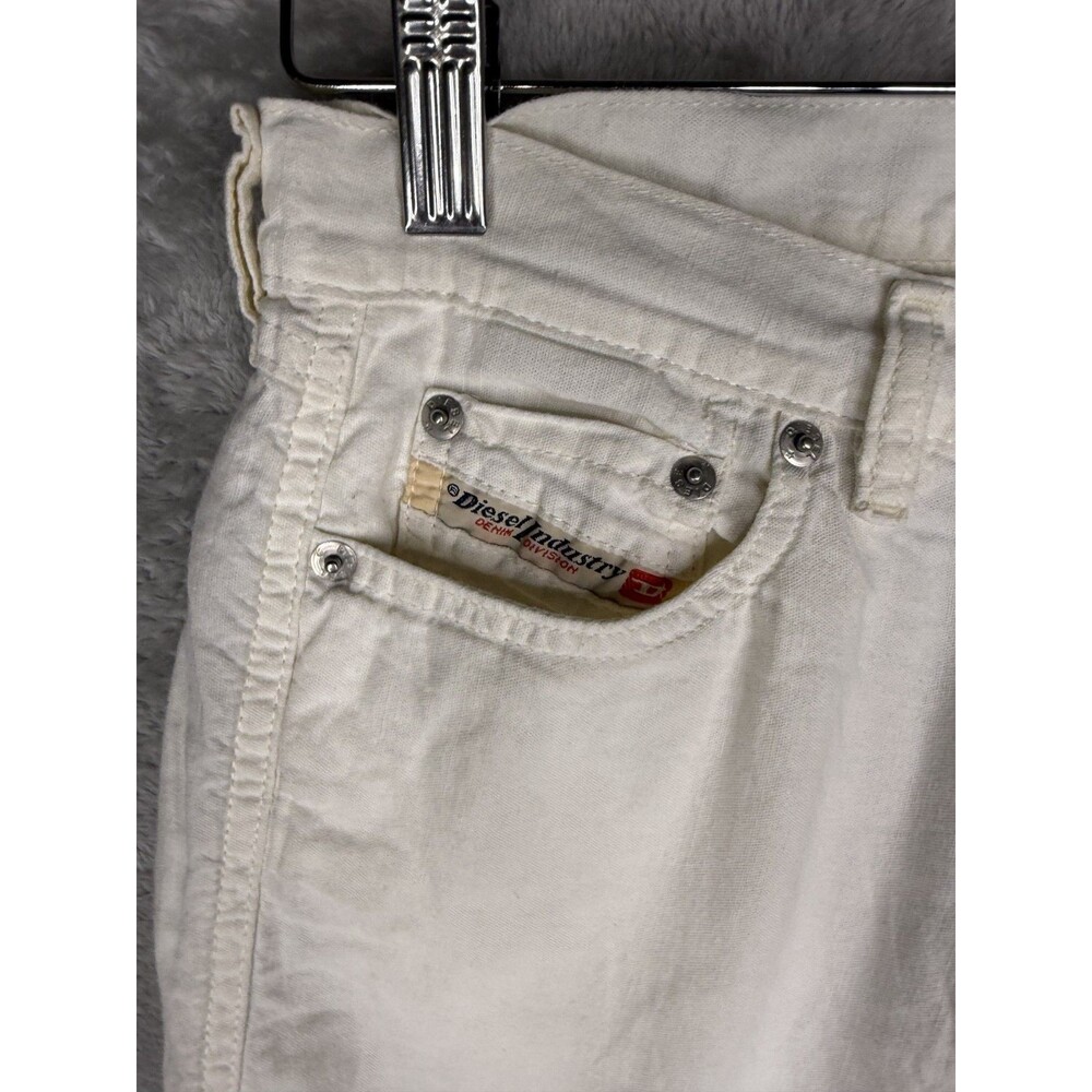 Vtg Diesel Pants Womens 27x31 Linen Blend Floral Art Italy Lightweight Zink Y2K - Picture 5 of 15